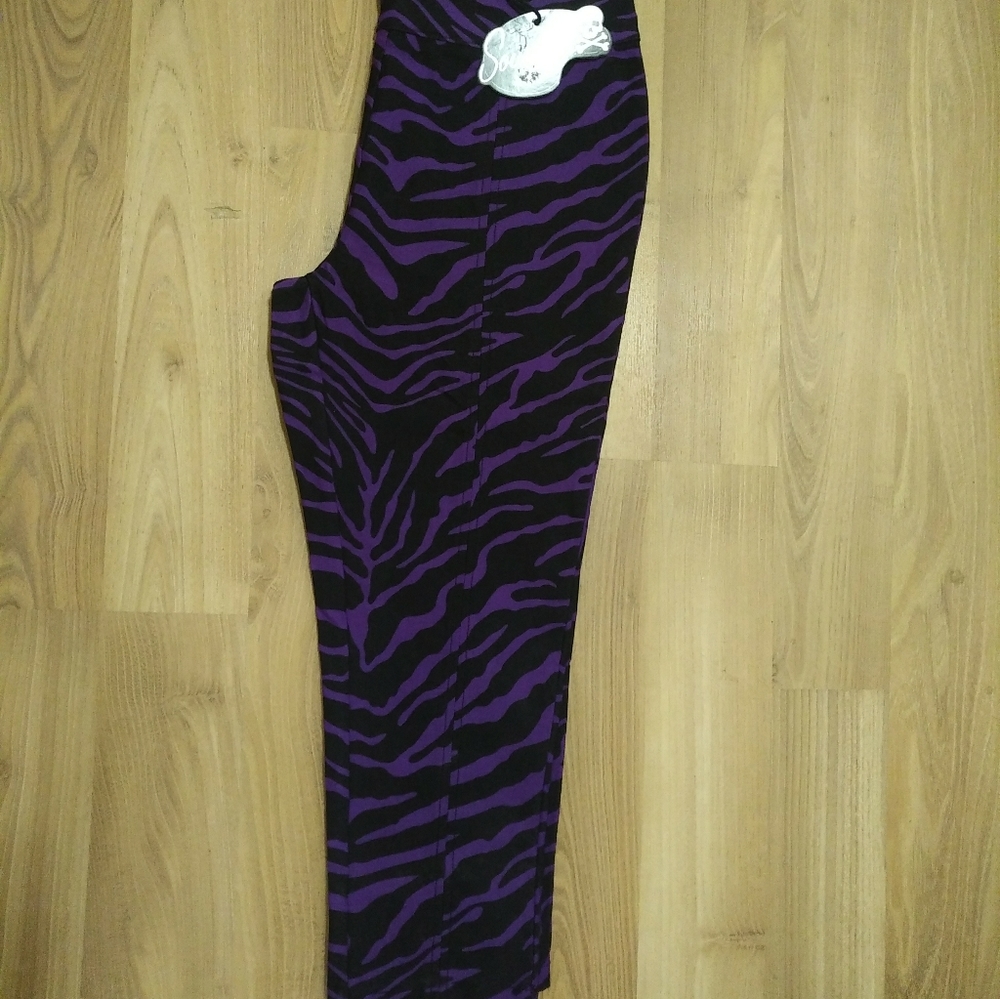Sourpuss Purple Zebra Sugar Pie Capris